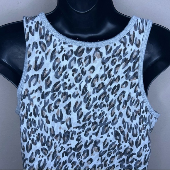 SMALL LIVE LOVE LOUNGE LEOPARD PRINT TANK GREY WHITE ANIMAL PRINT - Picture 7 of 12
